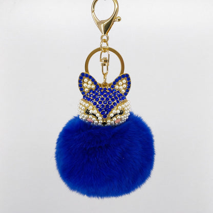 Civet cat diamond hair ball keychain